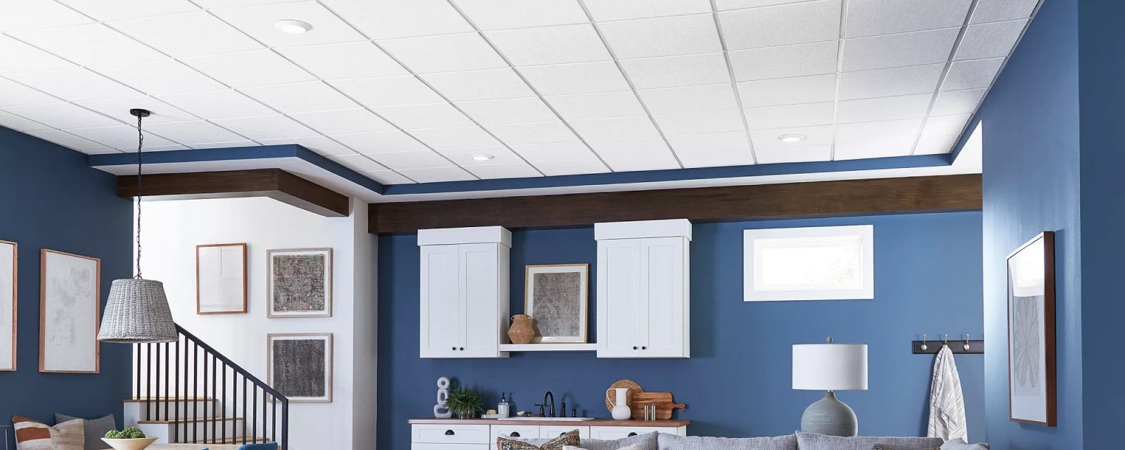 Mineral fiber suspended ceiling