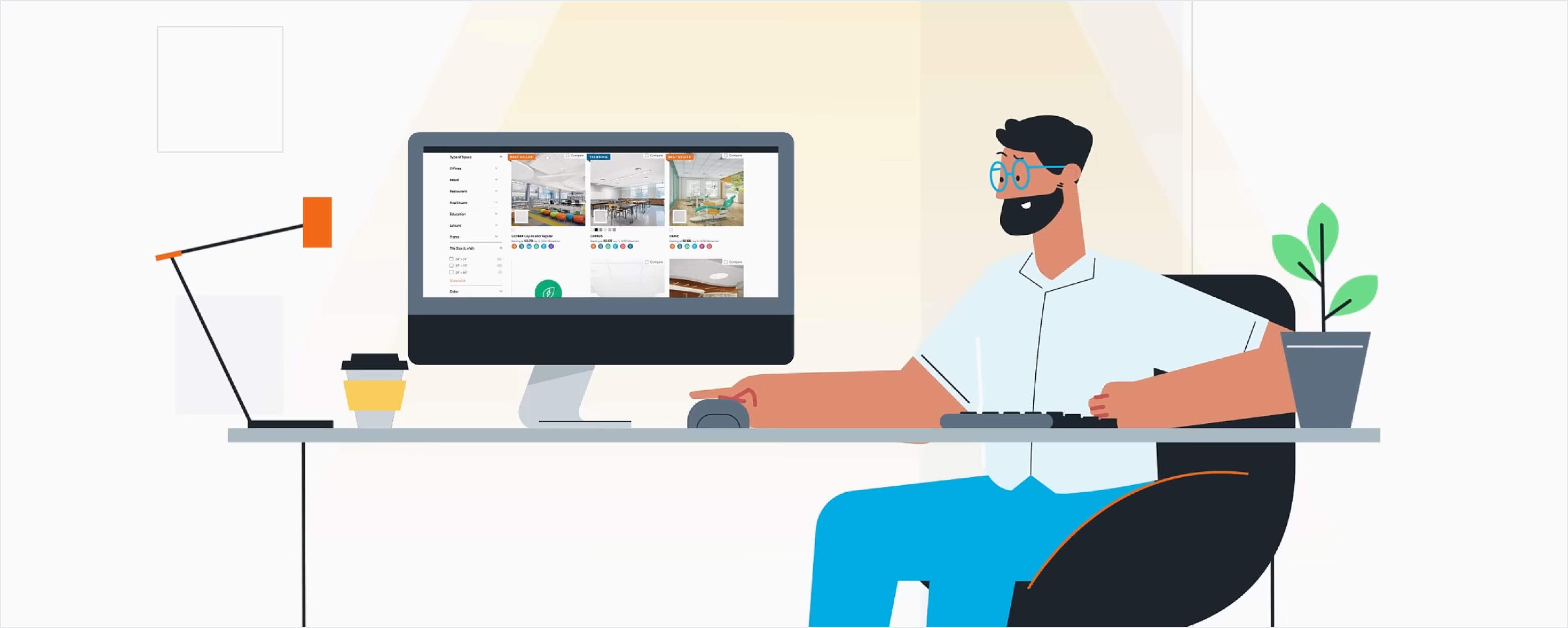 The ceiling tile buying process, simplified: select, estimate, order & deliver