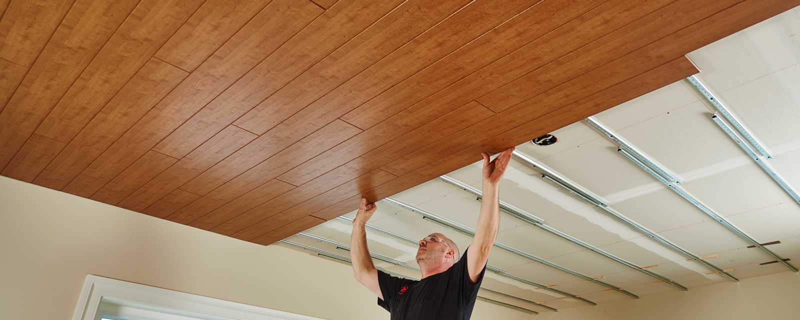 Tongue and groove ceiling installation